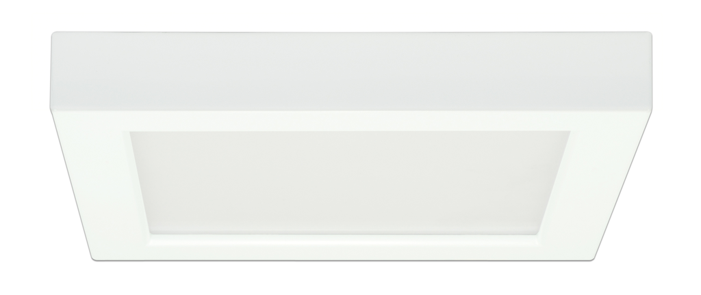13.5 watt; 7" Flush Mount LED Fixture; 5000K; Square Shape; White Finish; 120 volts