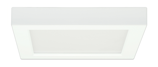 13.5 watt; 7" Flush Mount LED Fixture; 5000K; Square Shape; White Finish; 120 volts