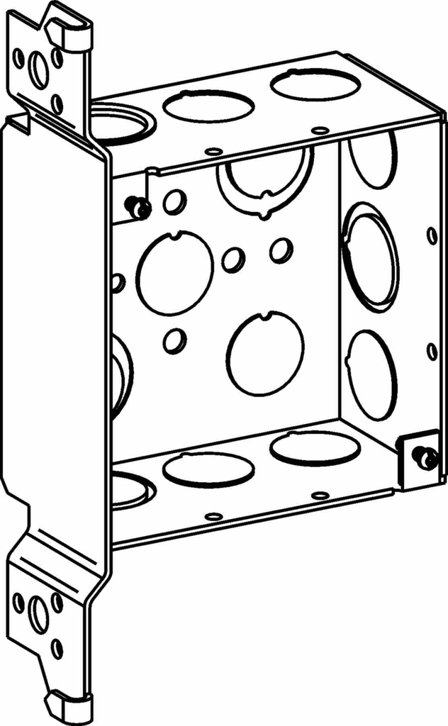 2-1/8" DEEP, 4" SQUARE (4S) DEEP BOX WELDED WITH MKO & WB BRACKET