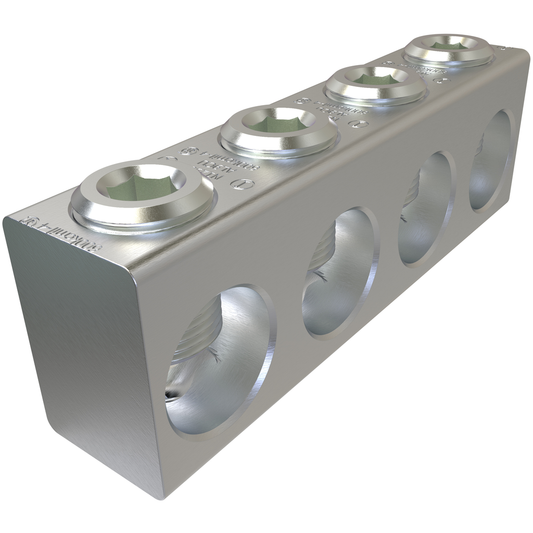 Aluminum Multi-Tap Connector, Dual Rated, Conductor Range 600-4, 4 Ports, UL
