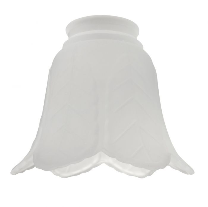 2 1/4" Glass- Frosted Leaf Scalloped Bell - 507