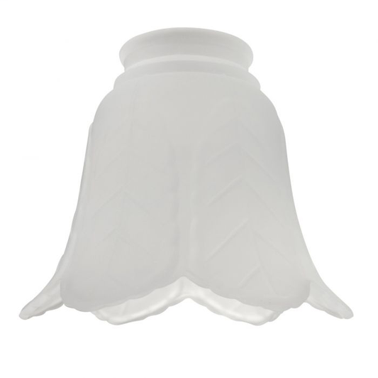 2 1/4" Glass- Frosted Leaf Scalloped Bell - 507