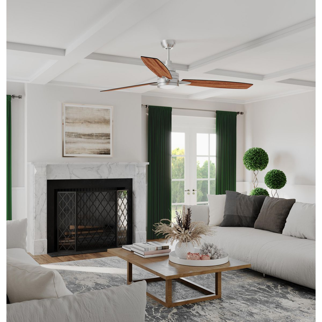 54" 5 Blade Fan w/ LED Light in Brushed Nickel