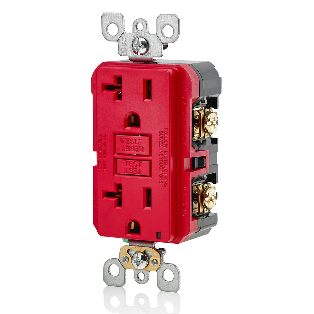 20 Amp, Self Test, Non Tamper-Resistant GFCI Outlet with LED Indicator Light