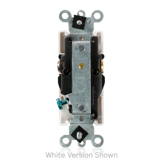15 Amp Decora Plus Single Receptacle/Outlet, Commercial Grade, Self-Grounding