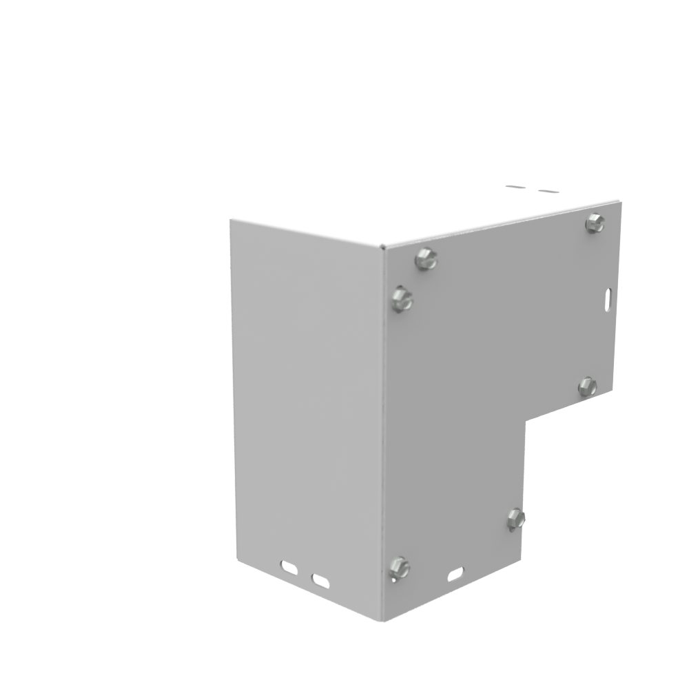 7x4.125x7 Wireway Elbow 90 Side Wall Access ANSI 61 Gray Steel