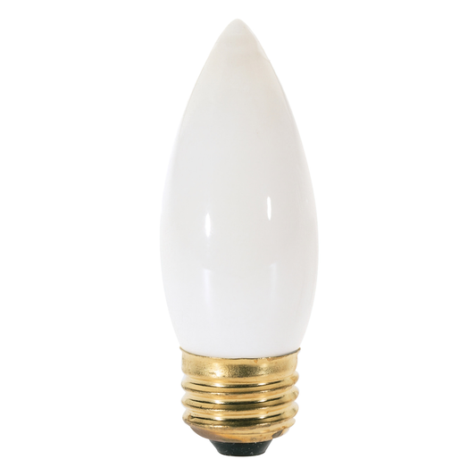 40 Watt B11 Incandescent; White; 1500 Average rated hours; 330 Lumens; Medium base; 120 Volt