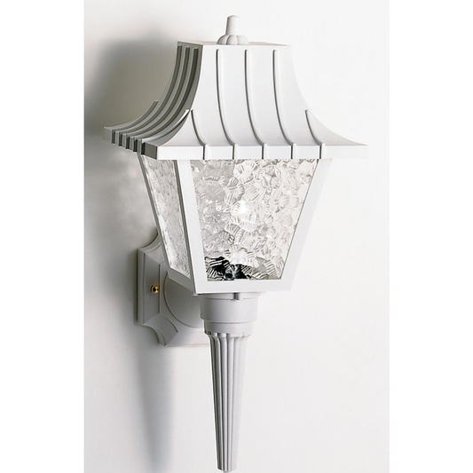 1 Light - 18" Mansard Lantern withTextured Acrylic Panels - White Finish