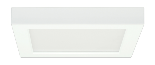 13.5 watt; 7" Flush Mount LED Fixture; 2700K; Square Shape; White Finish; 120 volts