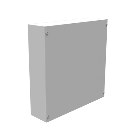 16x4X16 Screw Cover Type 1 UL Steel No KO Gray Cover w/ Teardrop Slots Holes In Back