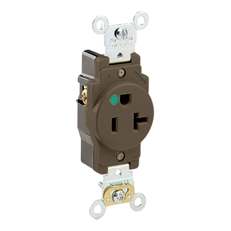 20 Amp Single Receptacle/Outlet, Hospital Grade, Self-Grounding