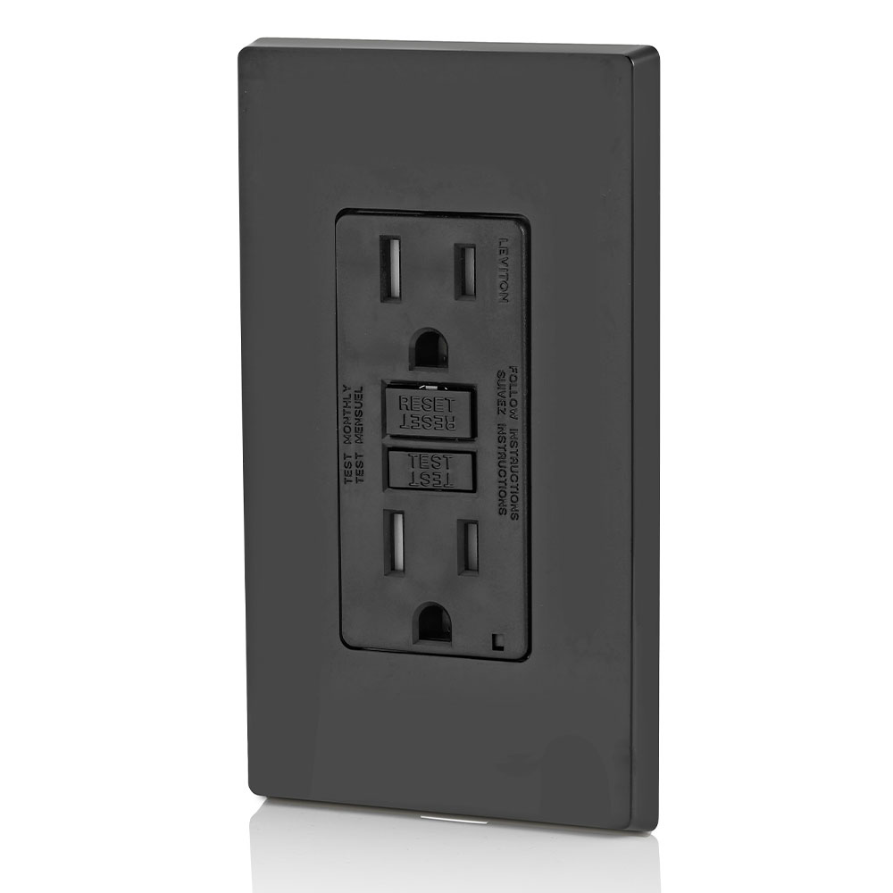 15 Amp, Self Test, Tamper-Resistant GFCI Outlet with LED Indicator Light