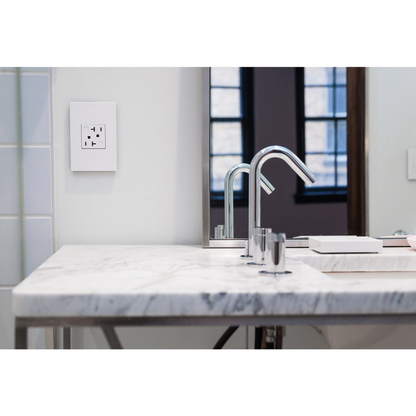 adorne® Gloss White 1-Gang+ Screwless Wall Plate with Microban®