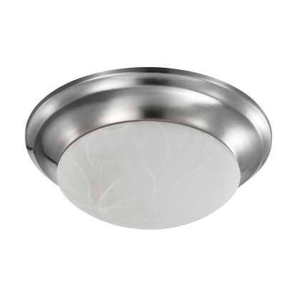 19 Watt; 11 inch; LED Twist & Lock Flush Mount Fixture; Dimmable; Brushed Nickel; Frosted Glass