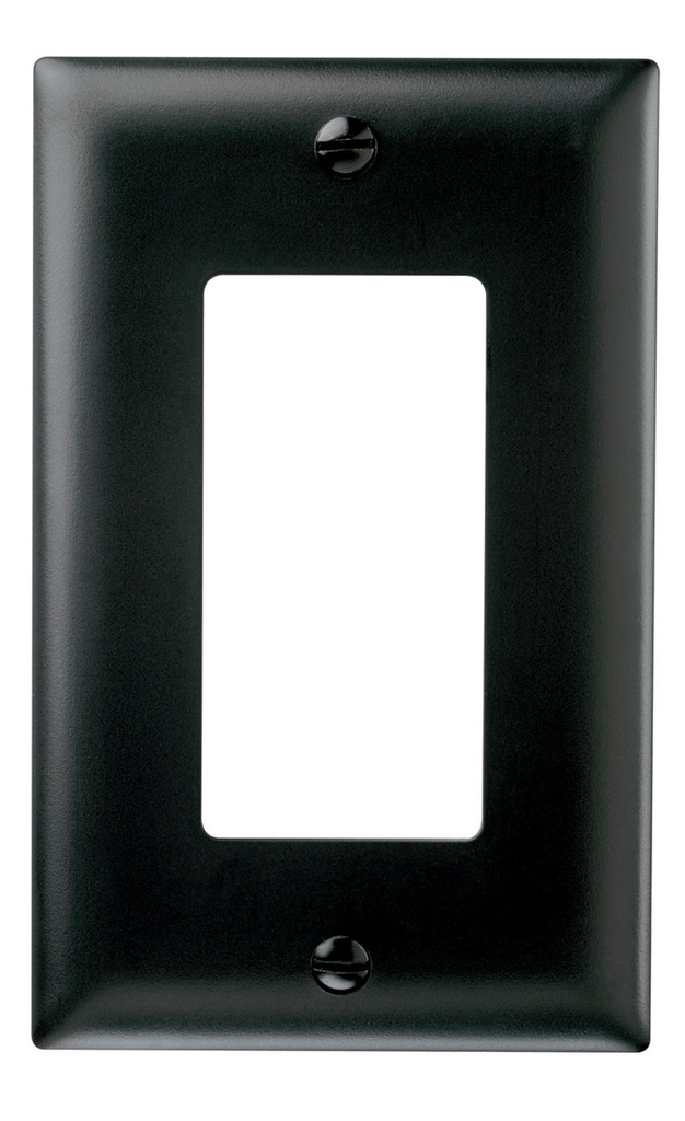 1-Gang Thermoset Wall Plate, 1 Decorator Opening, Black