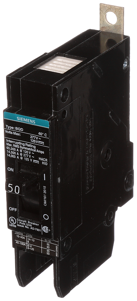 BREAKER BQD 1P 50A 277VAC 14KA