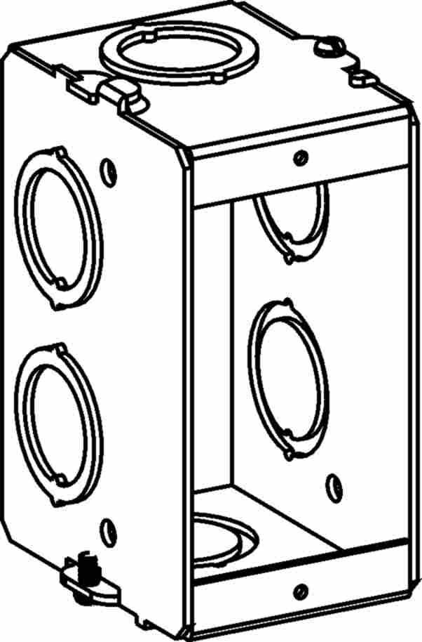2-1/2" DEEP, GANGABLE 1-GANG MASONRY BOX WITH CKO