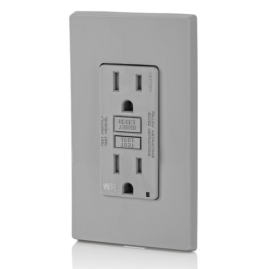 15 Amp GFCI Weather-Resistant Outlet, Self Test, Tamper-Resistant with LED Indicator Light