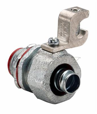 3/8" Straight Liquidtight Connector with Grounding Lug