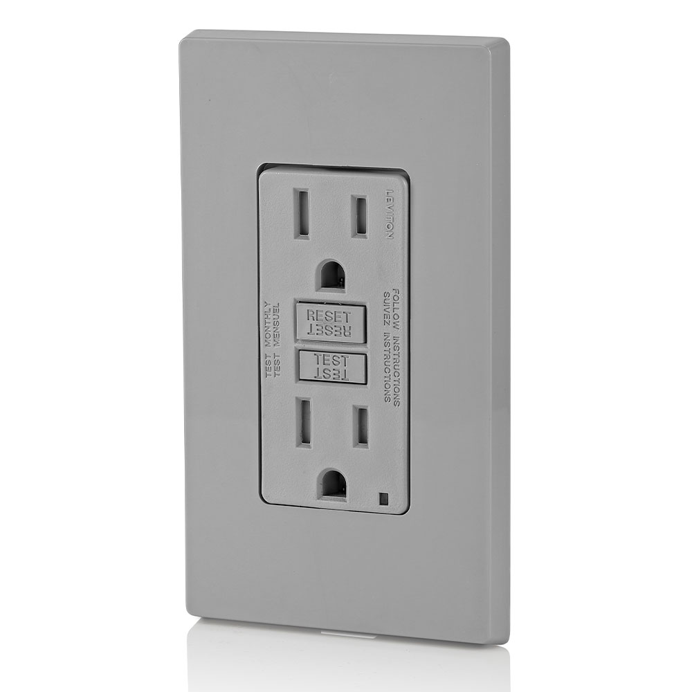 15 Amp, Self Test, Tamper-Resistant GFCI Outlet with LED Indicator Light