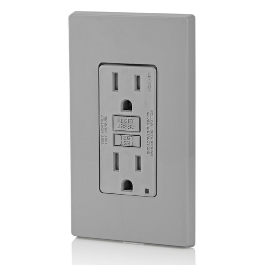 15 Amp, Self Test, Tamper-Resistant GFCI Outlet with LED Indicator Light