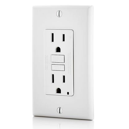 15 Amp, Self Test, Non Tamper-Resistant GFCI Outlet with LED Indicator Light
