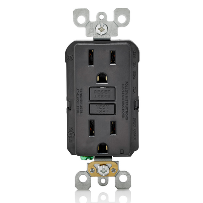 15 Amp, Self Test, Non Tamper-Resistant GFCI Outlet with LED Indicator Light