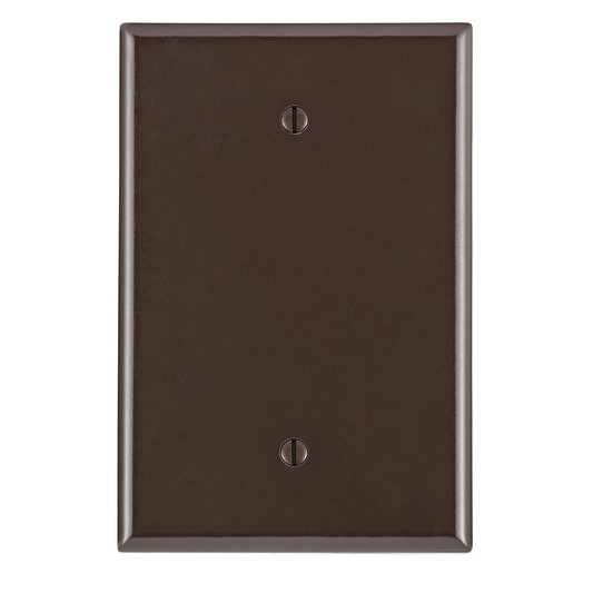 1-Gang Blank Wallplate Oversized, Thermoset, Brown