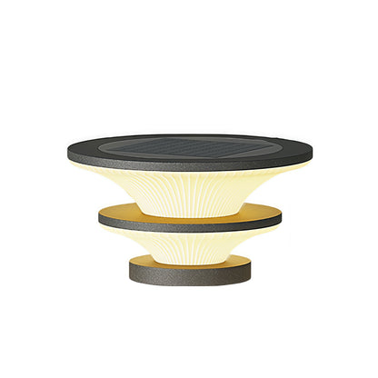 Waterproof Patio Pillar Lights Round Modern