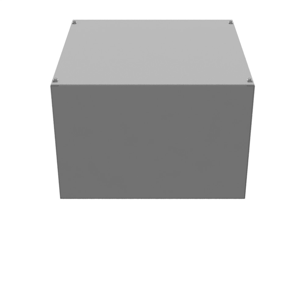 18x12x18 Screw Cover Type 1 UL Steel No KO Gray Cover w/Teardrop Slots Holes In Back