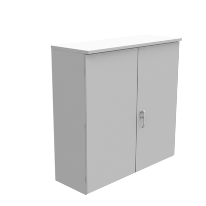 48x16x48 Hinge Cover Type 3R Steel No Knockouts ANSI 61 Gray Double Doors Padlocking 3 Point Handle Back Panel Weld Studs Drip Shield No Center Post