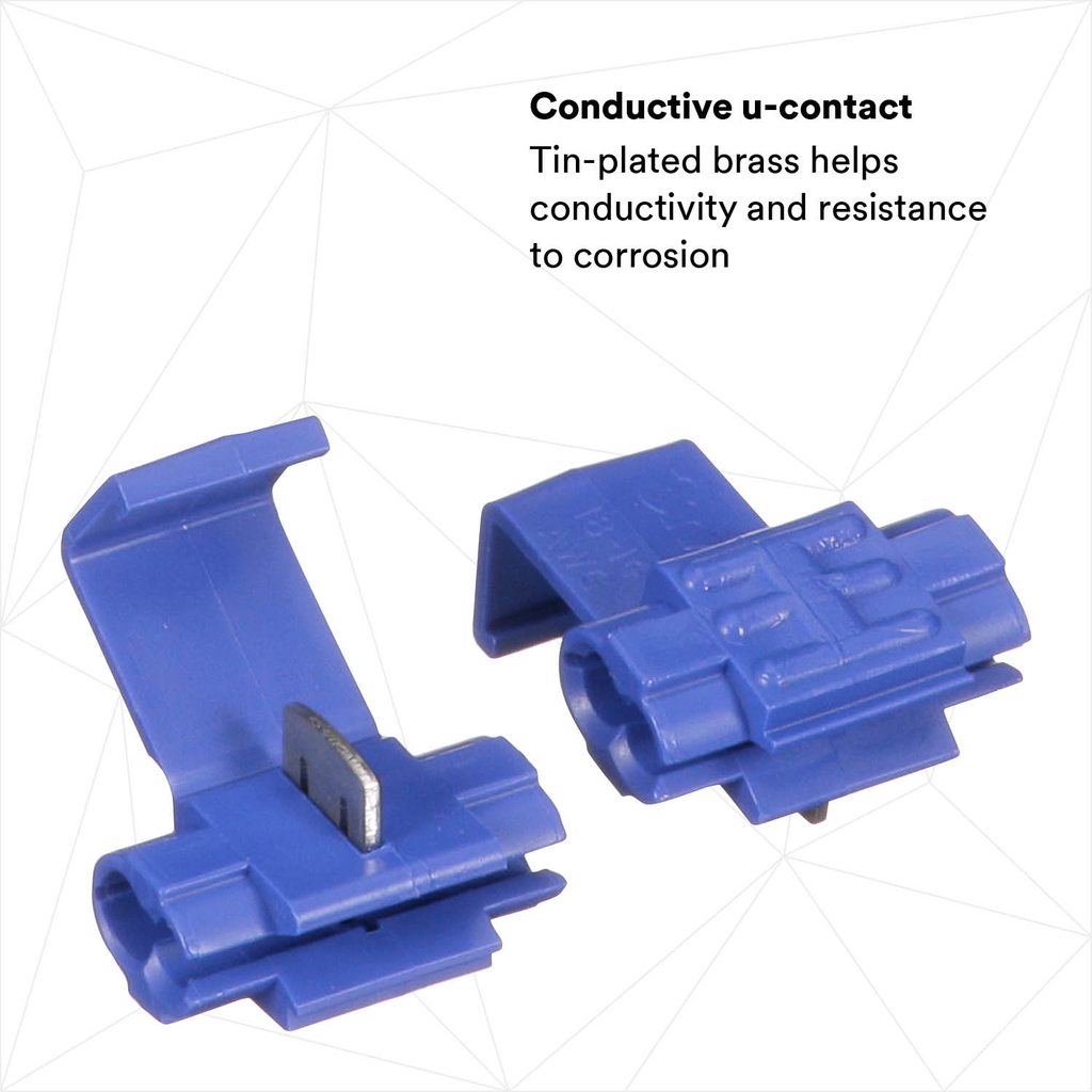 3M Scotchlok Electrical IDC 560B-POUCH, Blue, 1816 AWG (solid/stranded), 14 AWG (stranded), 100 per pouch, 1000/case