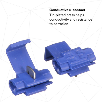 3M Scotchlok Electrical IDC 560B-POUCH, Blue, 1816 AWG (solid/stranded), 14 AWG (stranded), 100 per pouch, 1000/case