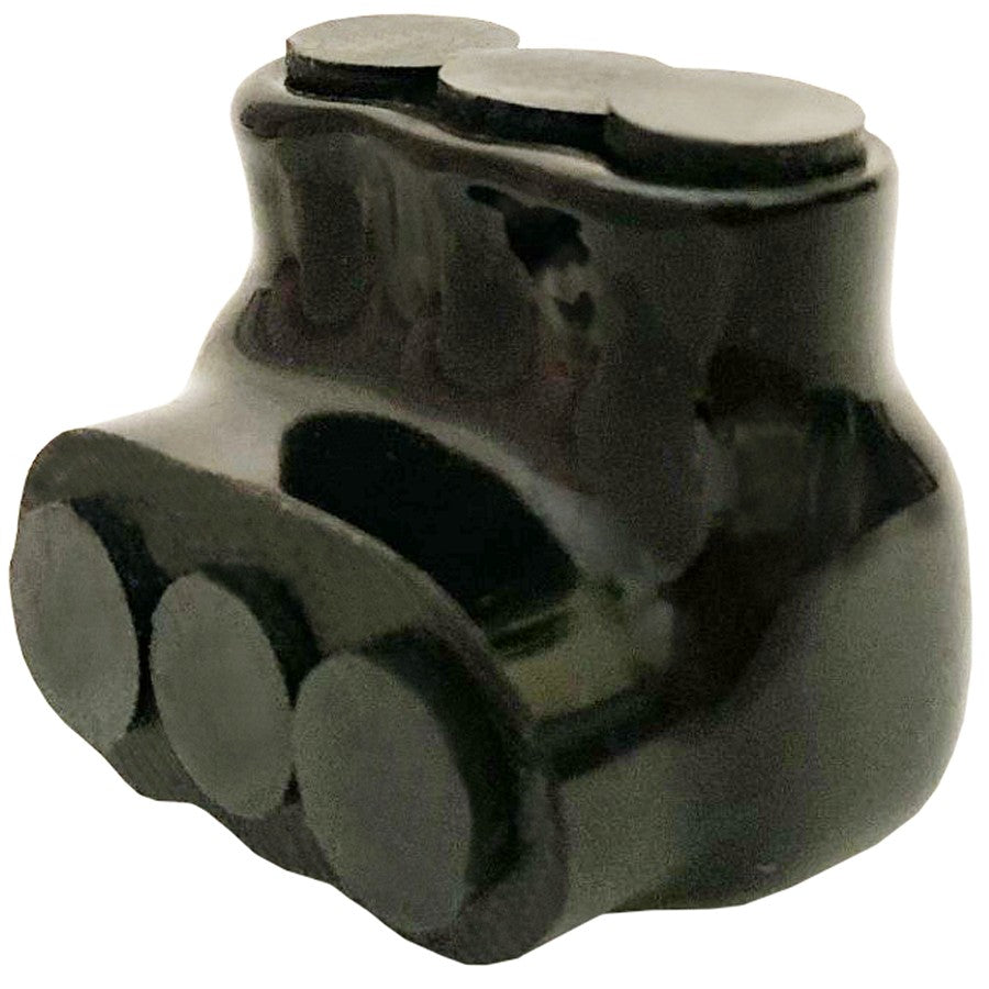 Black Insulated Multi-Cable Connector - Single Entry 3 Ports 1/0 - 14