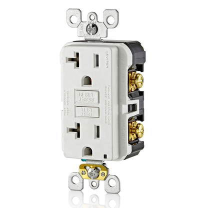 20 Amp, Self Test, Tamper-Resistant GFCI Outlet with LED Indicator Light