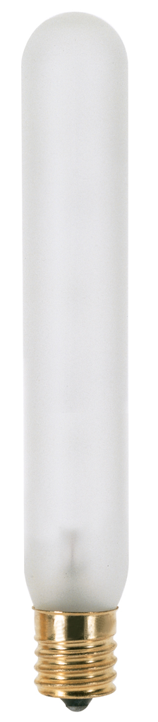 25 Watt T6 1/2 Incandescent; Frost; 1500 Average rated hours; 170 Lumens; Intermediate base; 130 Volt
