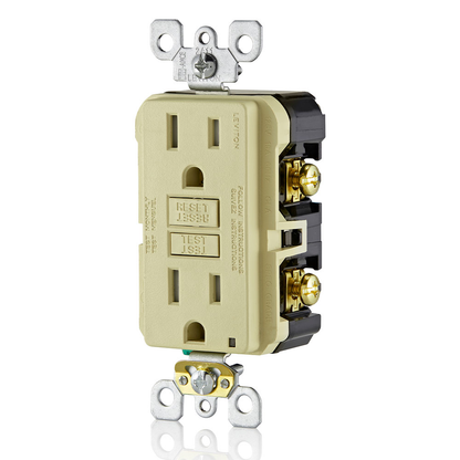 15 Amp, Self Test, Tamper-Resistant GFCI Outlet with LED Indicator Light