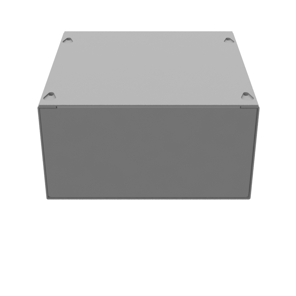 8x4X8 Screw Cover Type 1 UL Steel No KO Gray Cover w/ Teardrop Slots Holes In Back