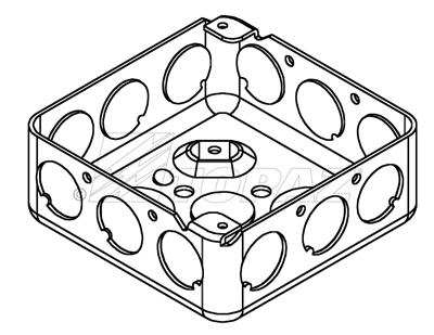 4" Square Drawn Boxes 1-1/2" Deep, 1/2" KO With Raised Ground Emboss & 10/32 Ground Screw