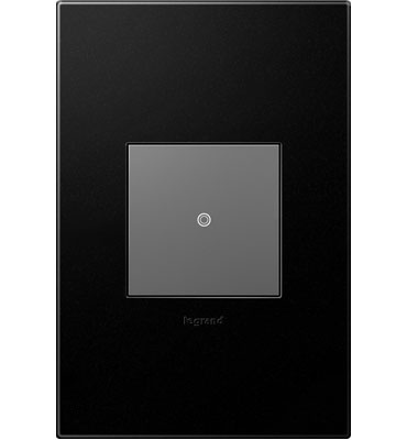 adorne® Graphite 1-Gang Screwless Wall Plate with Microban®
