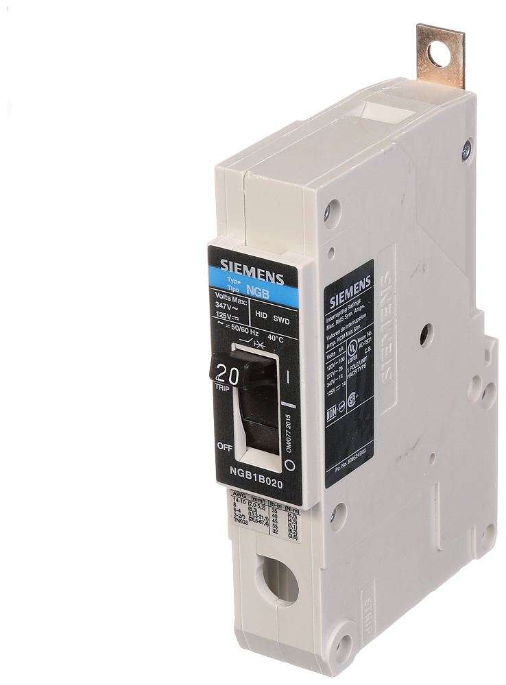 BREAKER NGB 1P 20A 347V 14KA NO LUGS