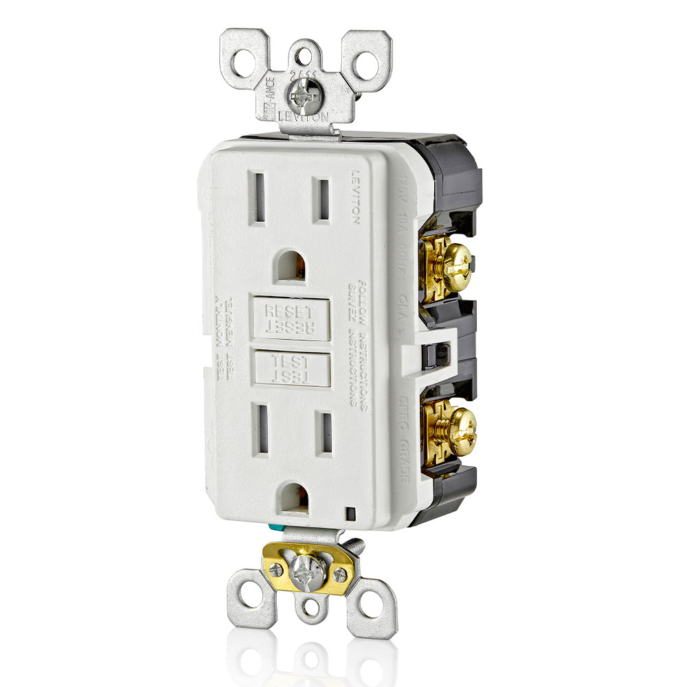 15 Amp, Self Test, Tamper-Resistant GFCI Outlet with LED Indicator Light