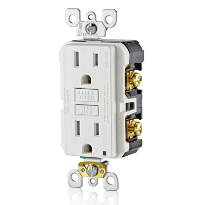 15 Amp, Self Test, Tamper-Resistant GFCI Outlet with LED Indicator Light