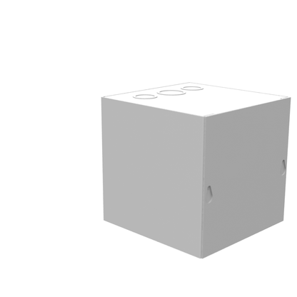 6x6x6 Screw Cover Type 1 UL Steel KOs Gray Cover w/Teardrop Slots Holes In Back