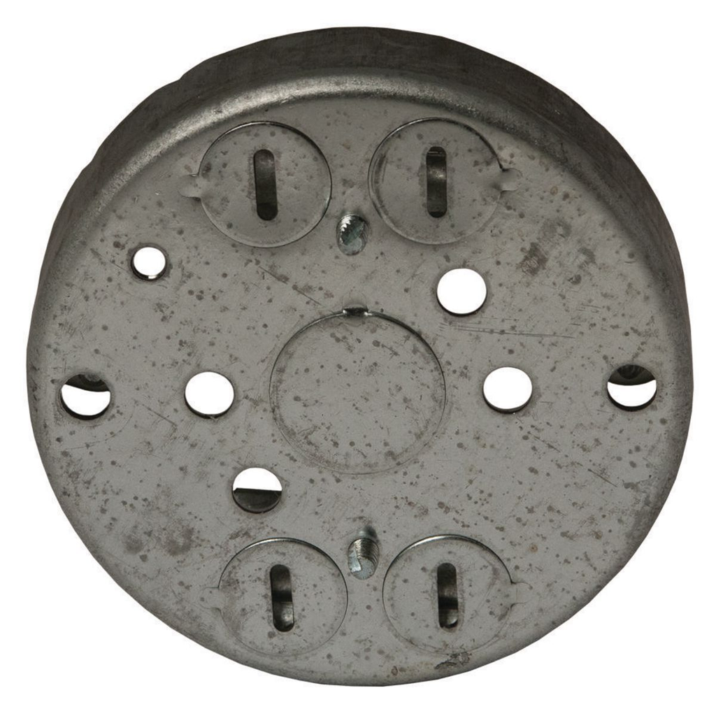 3-1/2 in. Round Ceiling Pan, Drawn, 3/4 in. Deep, One 1/2 in. KO and NMSC Clamps