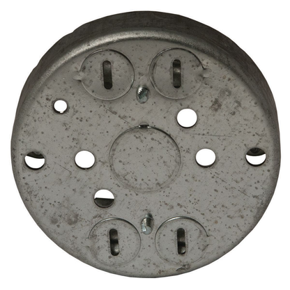 3-1/2 in. Round Ceiling Pan, Drawn, 3/4 in. Deep, One 1/2 in. KO and NMSC Clamps