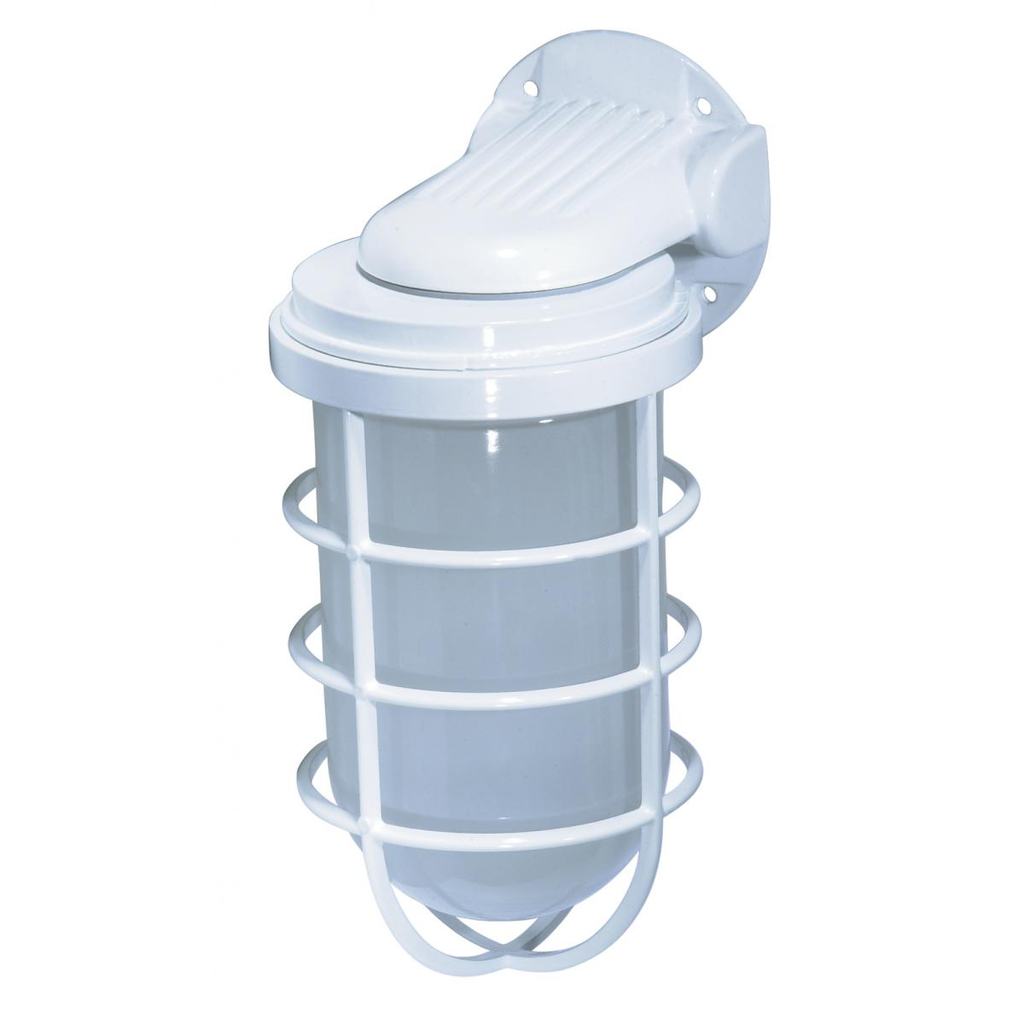 1 Light - 11" Vapor Proof - Wall Mount with Frosted Glass - White Finish
