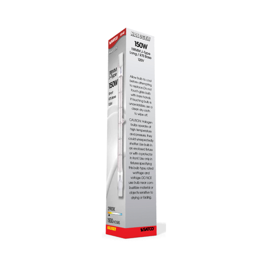 150 Watt; Halogen; T3; Clear; 1500 Average rated hours; 2400 Lumens; Double Ended base; 118mm; 120 Volt