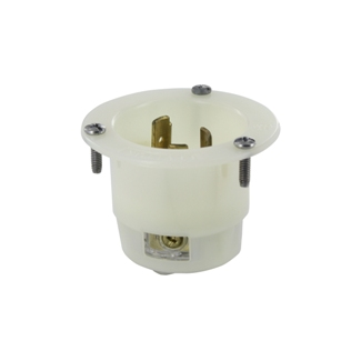 20 Amp, 250 Volt, Flanged Inlet Locking Receptacle, Industrial Grade