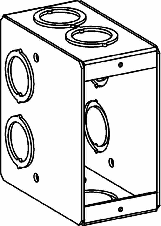 3-1/2" DEEP, 1-GANG MASONRY BOX WITH CKO